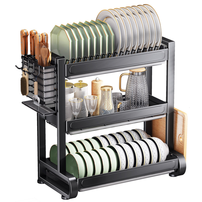 厨房碗架沥水架碗柜置物架家用台面多功能放碗盘碗筷碗碟收纳架盒
