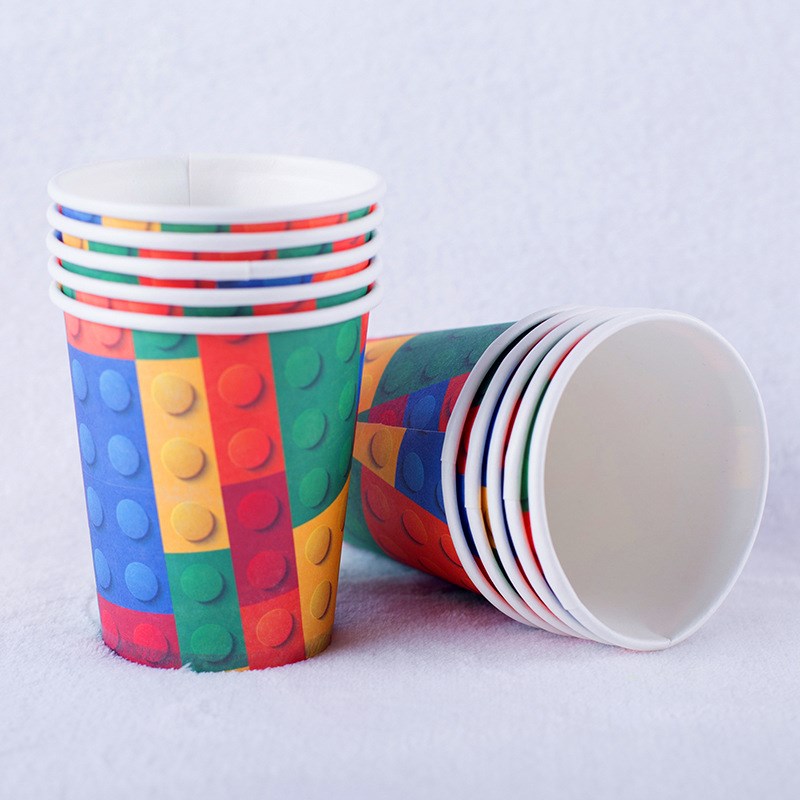 Lego Blocks Theme Disposable Tableware Set Paper Plates Cup-图3