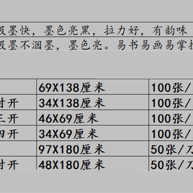 四尺加厚生宣纸 国画宣纸国画B专用 学生 包邮六尺对开半生熟