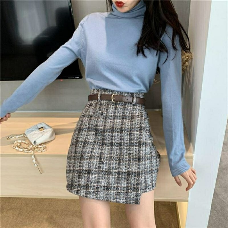 新品Korean Irregular Lady Skirt Female Autumn Sweet High Wai - 图2