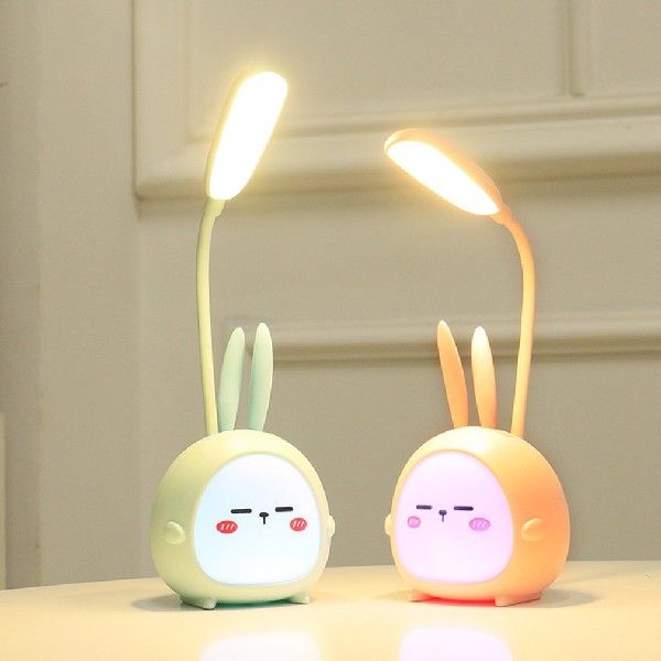 FoldablegLi hn Cutpe Cartoot Desktop Lamp USB Recharge LED - 图0