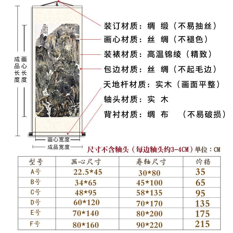 新款客厅沙发背景墙竖版黄土高原山水画卷轴挂画办公室风景壁画装