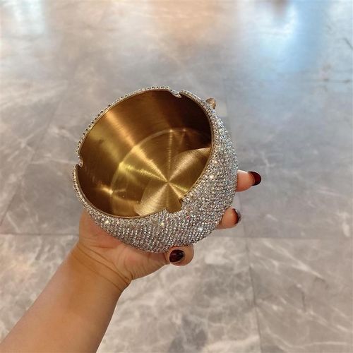 网红爆款高颜值烟灰缸不锈钢轻奢爆款2023新款防飞灰家用网红创意 - 图1