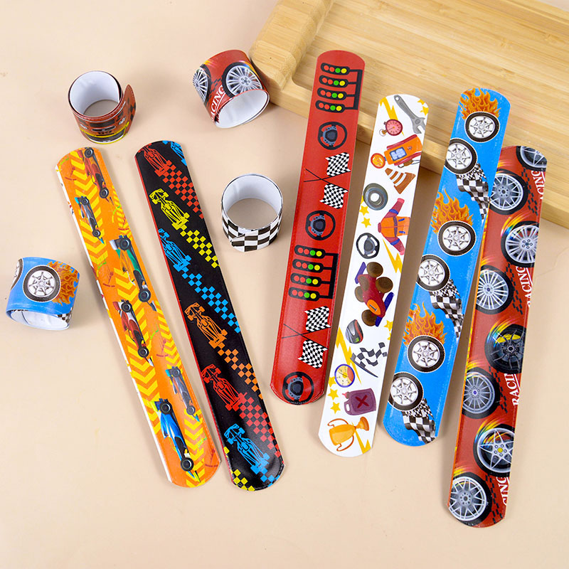 速发12Pcs Race Car Slap Bracelets Gift for Guest Happy Kids - 图3