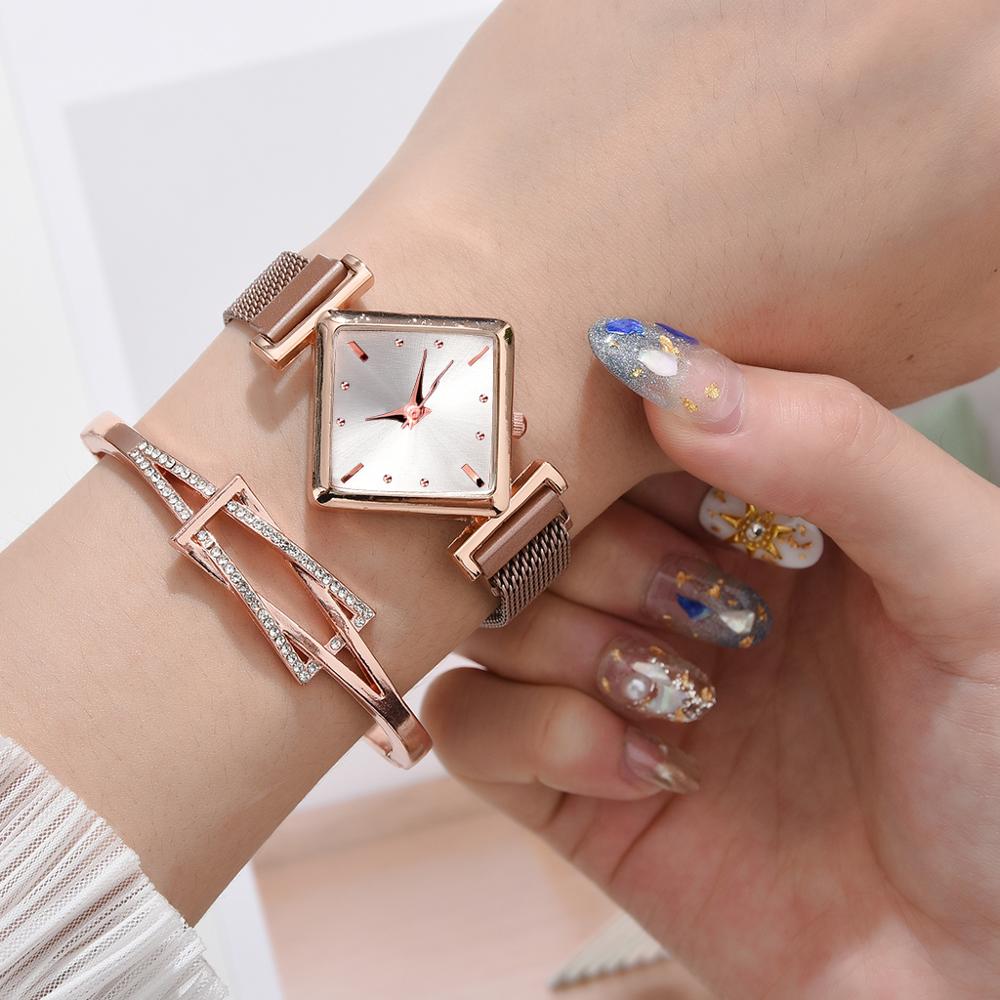 速发Luxury Bracelet Watches For Women Simple Purple Magnetic - 图1