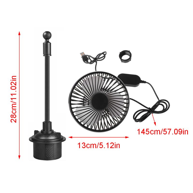 推荐5V Car Cup Holder Fan Universal Adjustable Gooseneck Cup - 图0