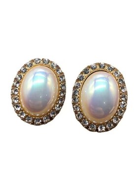 青岛饰品复古马贝珍珠项链耳钉耳夹赫本风优雅旗袍颈链锁骨链套装