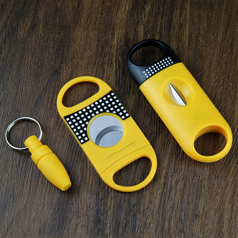 推荐.Guba Cigar Cutter 3 Cigar Set Pocket  V-Cut Sharp Stain - 图0