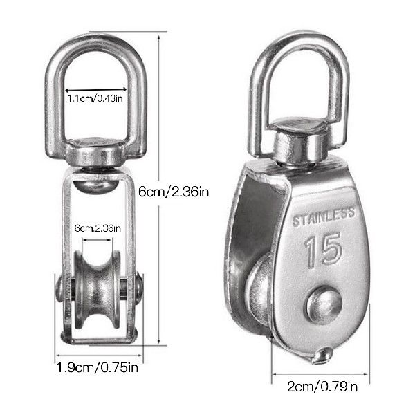 cs Sta5nless Steel Pulley M1i ESinglS Wheel ewivel Lifti - 图2