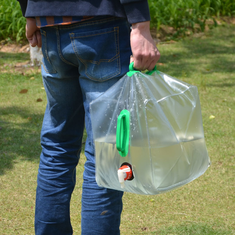 网红包邮户外 10/20L折叠水袋便携式透明水桶取水袋盛水袋用-图2