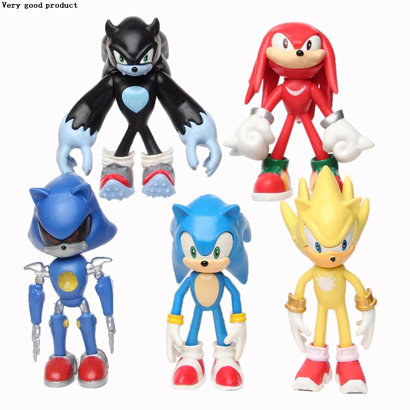 极速.cm pcs/set Sonic Figure Toys Doll Anime Cartoon Sonic T - 图0