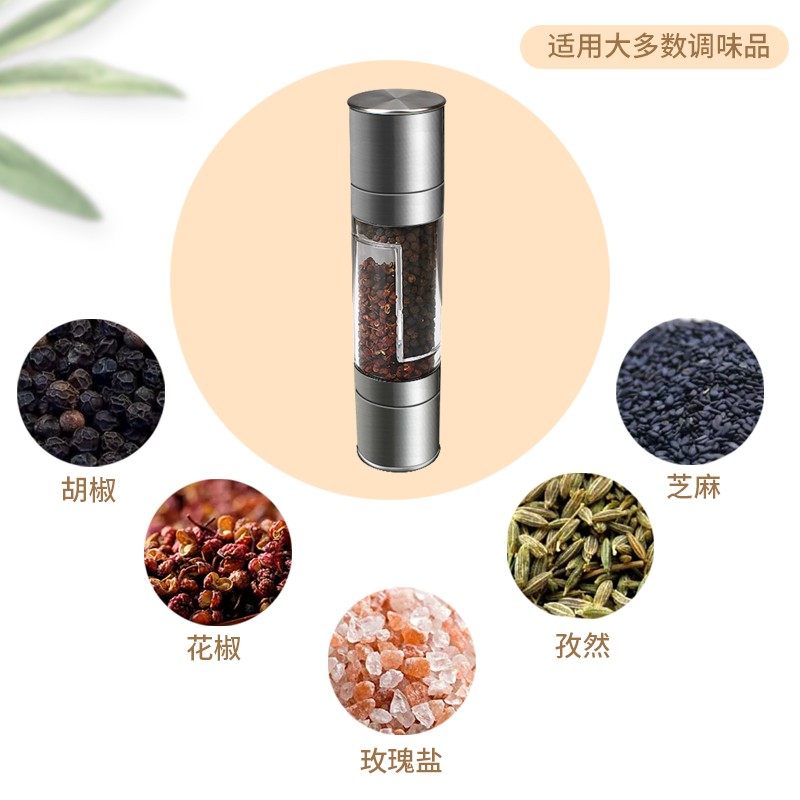 直销新品黑胡椒粒研磨器r手动家用厨房玻璃调料瓶芝麻花椒糊椒磨 - 图1