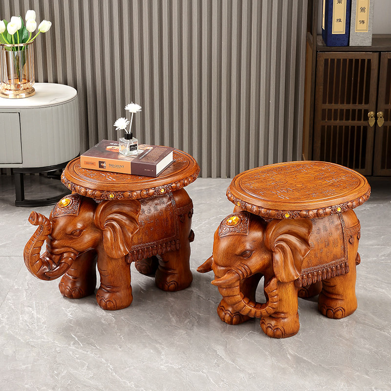 大象凳子客厅电视柜旁落地大摆件家居入户玄关装饰品开业乔迁礼物,淘宝优惠券,粉丝福利购,淘宝优惠卷