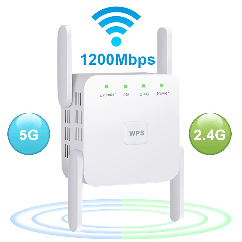 5 Ghz WiFi Repeater Wireless Wifi Extender 1200Mbps Wi-Fi Am - 图0