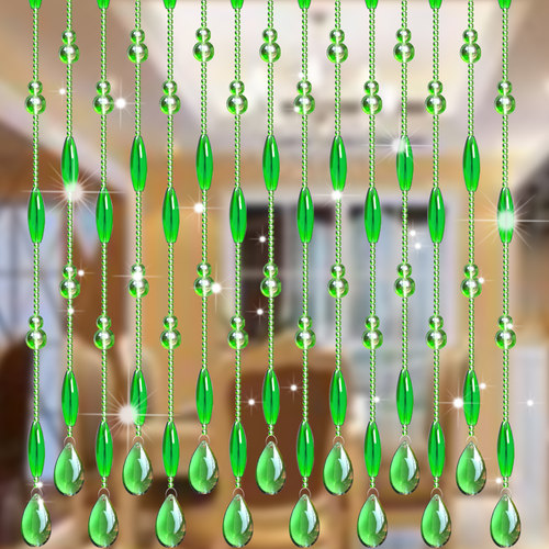 水晶葫芦珠帘橄榄卧室门帘隔断玄关过道网红免打孔客厅阳台挂帘子 - 图3