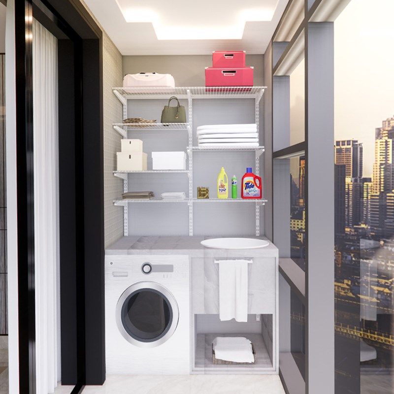 阳台置物架晾衣架储物架晒被子多层洗衣机家用上墙收纳神器壁挂架,淘宝优惠券,粉丝福利购,淘宝优惠卷