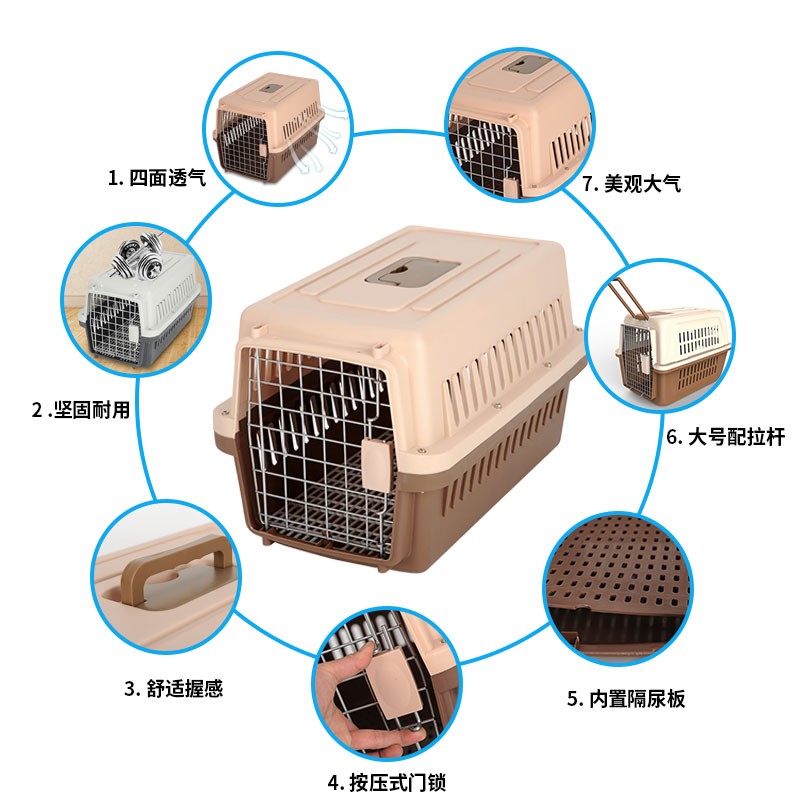 宠物航空箱猫咪j狗狗托运箱猫咪外出便携箱车载狗笼猫咪太空箱专 - 图0