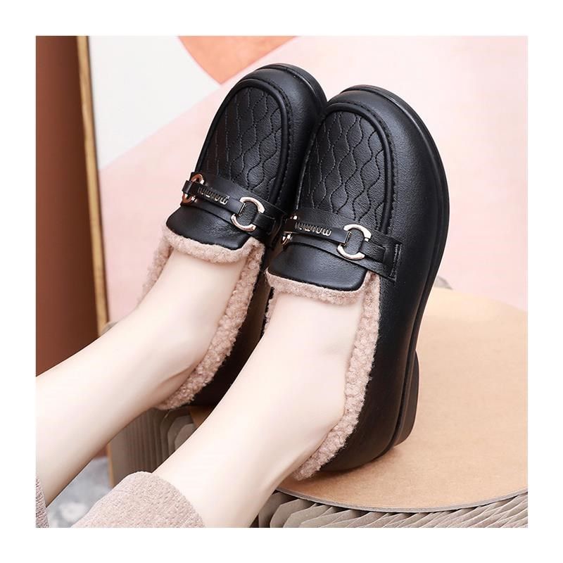 2024秋冬新款豆豆鞋女鞋t加绒保暖休闲平底加厚棉鞋防滑防水妈妈,淘宝优惠券,粉丝福利购,淘宝优惠卷