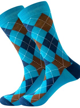 小众高货Men Happy Colorful Striped Women Socks Quality Plaid