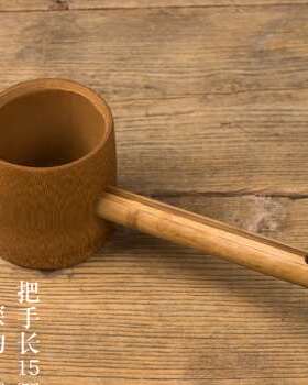 现货天然大号竹节水勺竹舀子水瓢日式竹制木柄水勺楠Y竹打水勺厨