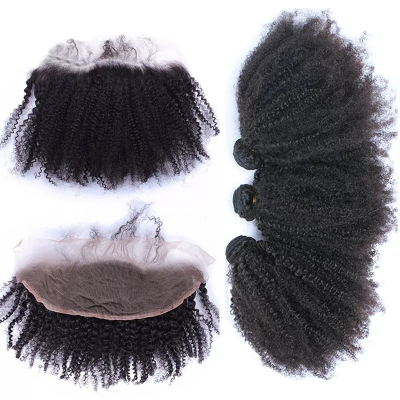 推荐Mongolian Virgin Hair Afro Kinky Curly Weave Human Hair - 图2