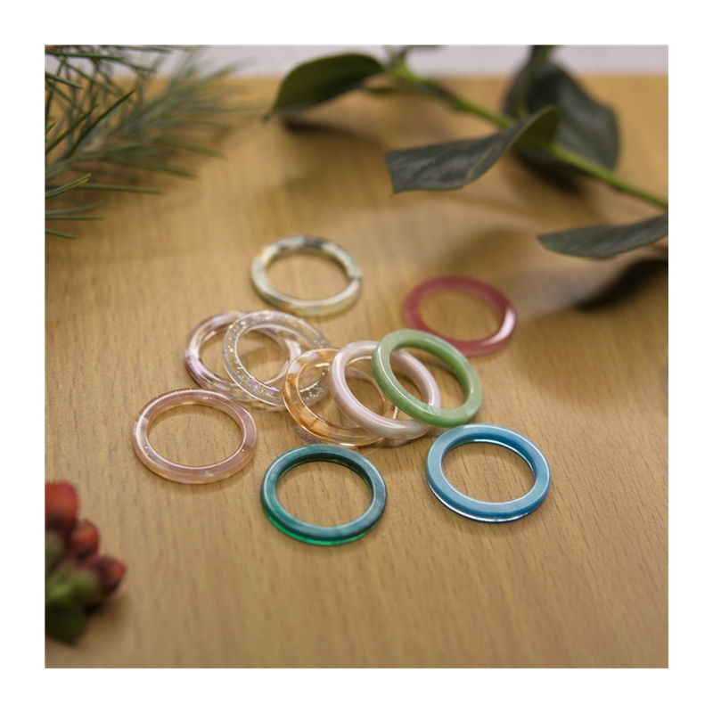 极速New Korea Aesthetic Colourful Resin Acrylic Rings Set fo - 图3