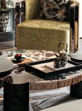 新中式样板间软装饰品茶室售楼处博古架玄关柜茶壶茶叶罐陈设摆件