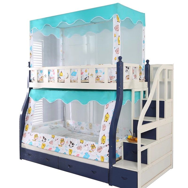 梯形伸缩子母床蚊帐遮光床帘下铺1.5米1.8m1.2带书架上铺1.3/1.1,淘宝优惠券,粉丝福利购,淘宝优惠卷