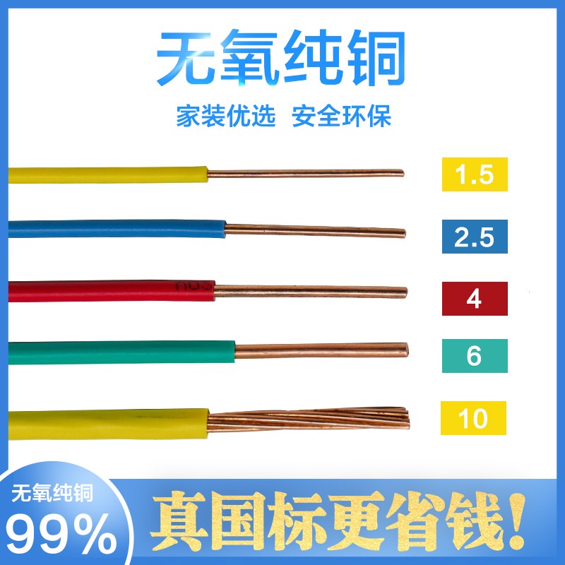 网红天津华光BV2.5平方单芯硬电线国标保检纯铜46/10足方足米家用-图1