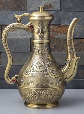 工艺品创意复古中式酒壶高档家居酒柜装饰品摆件欧式金属酒具酒樽