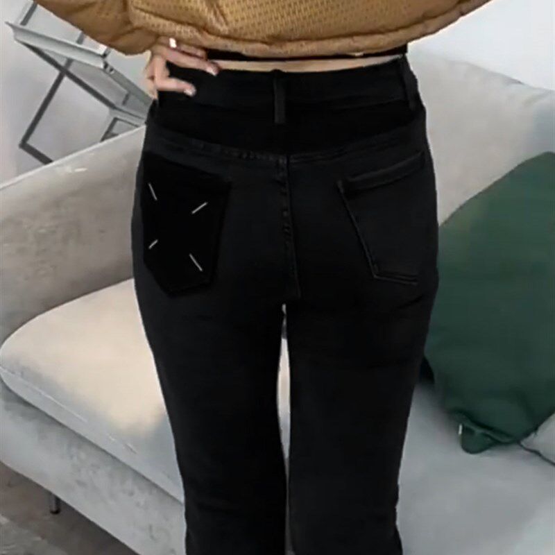 高腰弹力直筒牛仔裤女大码胖妹妹遮胯显瘦H2023春季小众设计烟管