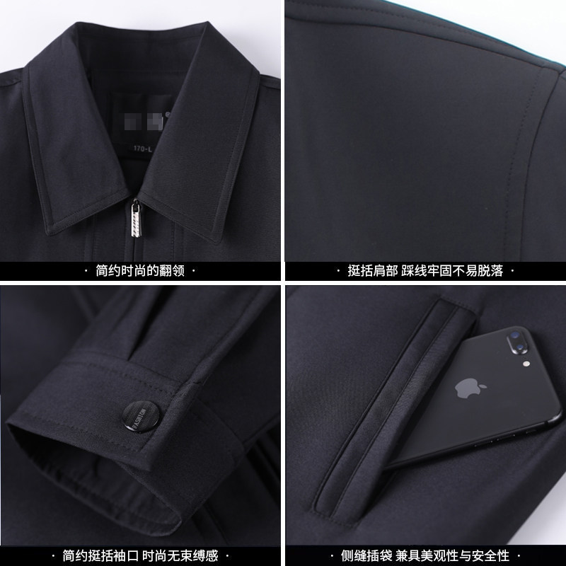 Dad's autumn coat men's lapel autumn and winter middle-aged and elderly men's jacket 50-year-old middle-aged men's tops 60-year-old grandfather