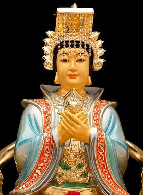 纯铜妈祖天上圣母天后像天妃娘娘海神林默娘湄洲妈祖家用供奉摆件
