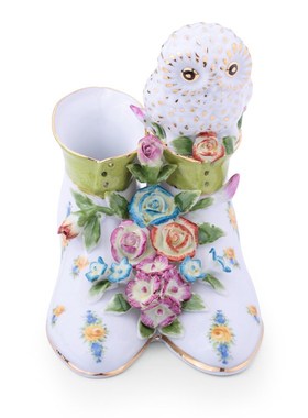 欧式陶瓷水晶鞋子客厅桌面小摆件装饰创意工艺品置物架送礼装饰品