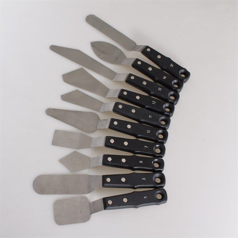 黑柄油画刮f刀 调色刀 油画刀 颜料刀 10款,淘宝优惠券,粉丝福利购,淘宝优惠卷