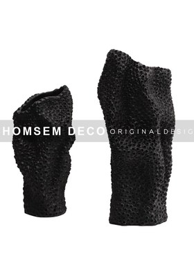 样板间奶油风软装饰吧台餐桌陶瓷水滴茶具套装客厅酒柜软装饰摆件