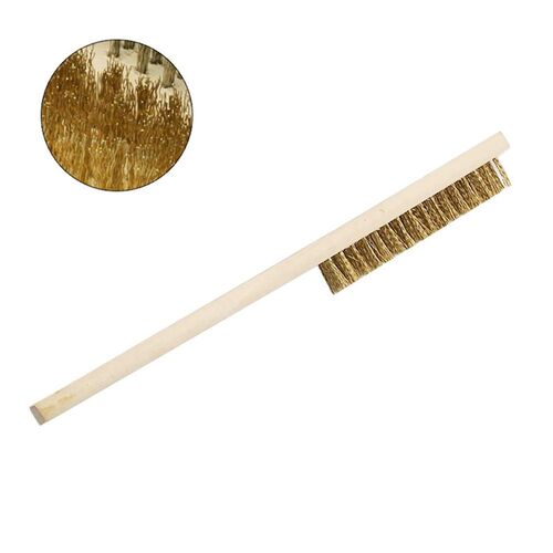 Row Wood Handle Wire Brush Copper Plated Brush Inner Polishi - 图1
