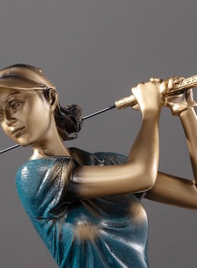 欧式高尔夫抽象人物雕塑摆件客z厅电视柜酒柜装饰品办公室书柜摆