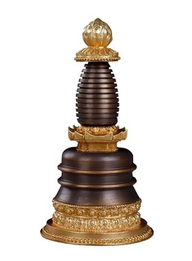 西藏密宗法器佛塔 舍利塔纯铜鎏金工艺噶当塔P嘎当塔佛塔供罢件7