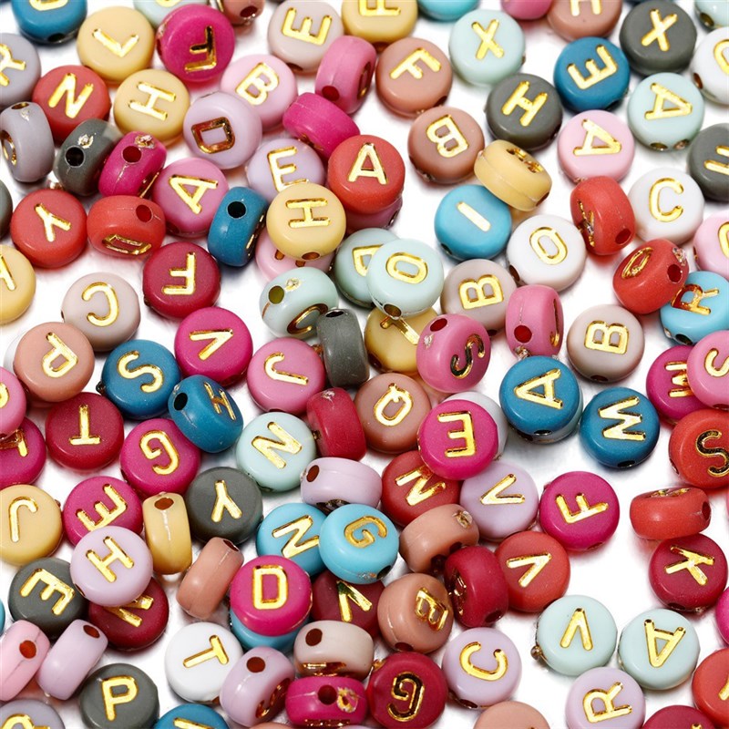 极速3.7x7mm Acrylic letter Beads for Jewelry Making DIY Hand - 图1