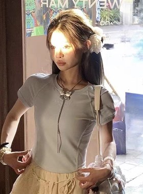 欧版重金属做旧抽拉大蝴蝶项链小众设计肌理感蝴T蝶可调节抽拉项