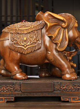 大象摆件一对招财镇宅家居客厅玄关酒柜电视柜装饰品乔迁新居礼品