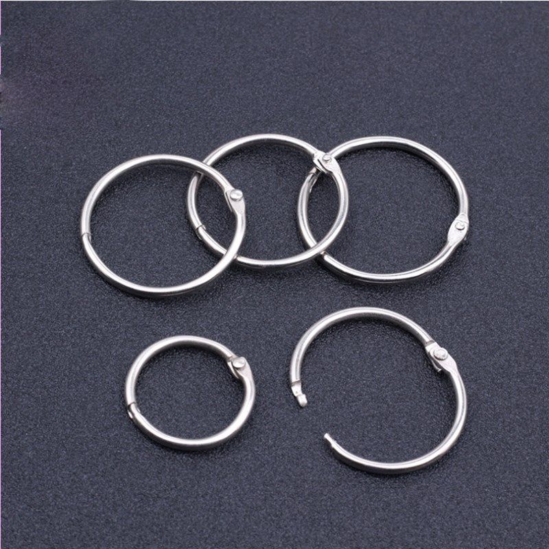 圆环铁圈活页扣环 装订圈文件扣环圈 可拆卸活页铁环活页随意圈