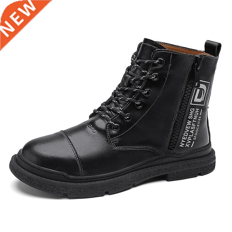 推荐Blck Wrm Winter Men Boots Fshion Lether nkle Boots Men-图0