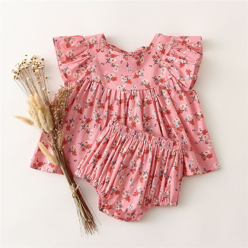 速发Hipapa Fashion Summer Baby Girl Clothes Set Fashion Flor - 图2