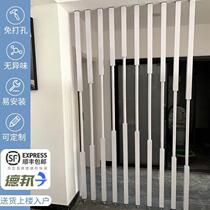 Metal stainless steel square through grid pillar vertical stripe partition upright post living room dining hall small family screen free of punch