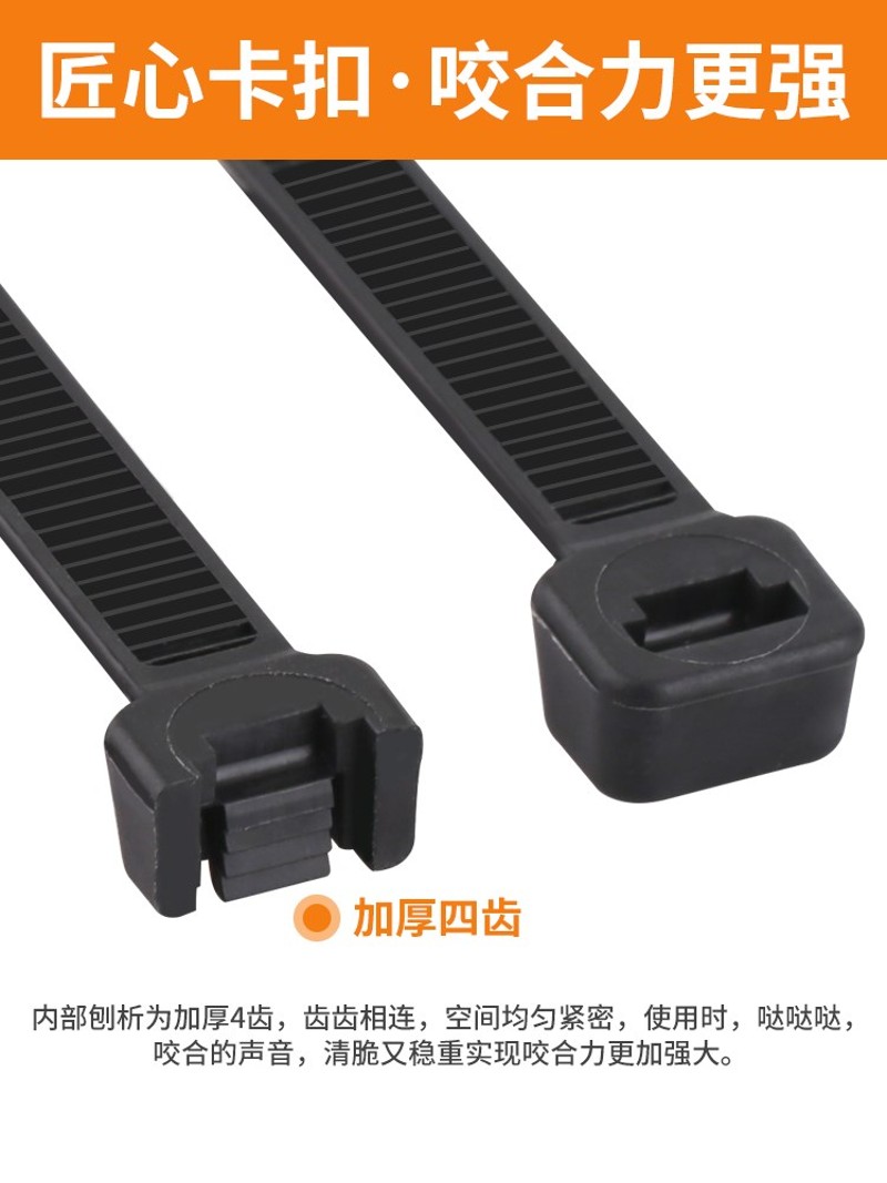 ble-Tii ZgSp-Ties Self-Locking Nylon Black 100PCe 500/2 - 图0