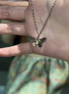 新品MINBIN轻奢小众机械蝴蝶项链女ins嘻哈简约高级设计感锁骨毛