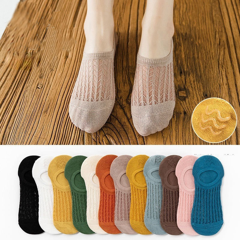 推荐5pair Women Invisible Boat Socks Summer Mujer Silicone N - 图1