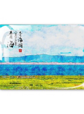 青海手绘水晶玻璃磁性冰箱贴西宁茶卡H盐湖青海湖塔尔寺磁贴纪念